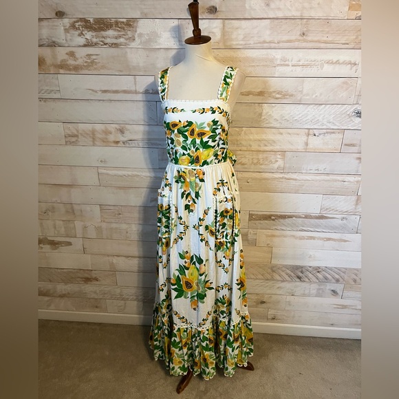 NWT Farm Rio size S Papaya salad scarf maxi dress in off white - Picture 4 of 12